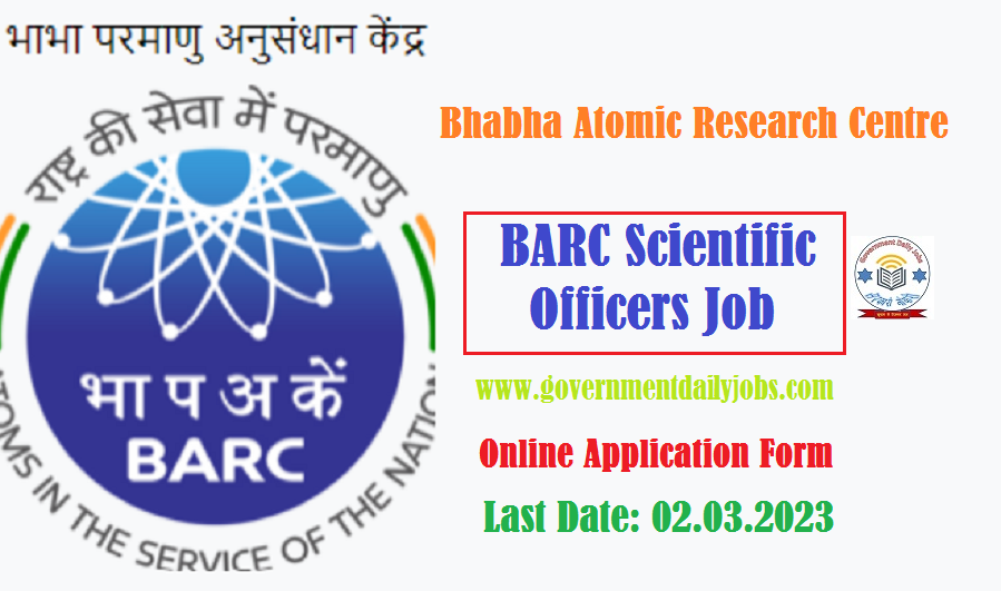BARC RECRUITMENT 2023 FOR SCIENTIFIC OFFICER POSTS